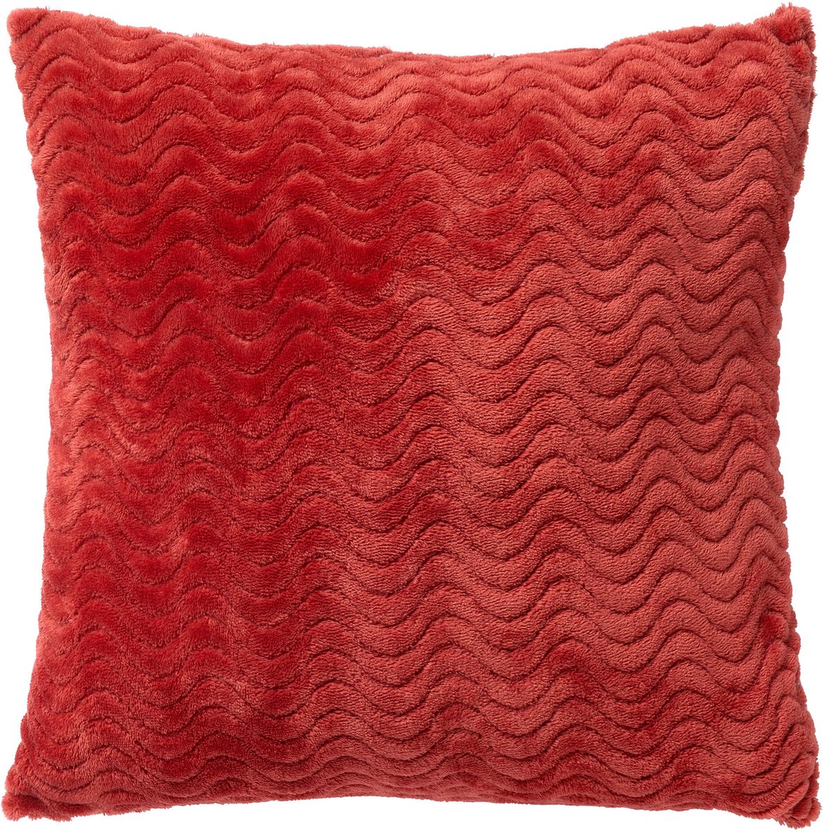 Dutch Decor BART - sierkussen 45x45 cm - gerecycled - golfpatroon - Cranberry - roze - Inclusief binnenkussen - Luxe kussens voor woonkamer & bank