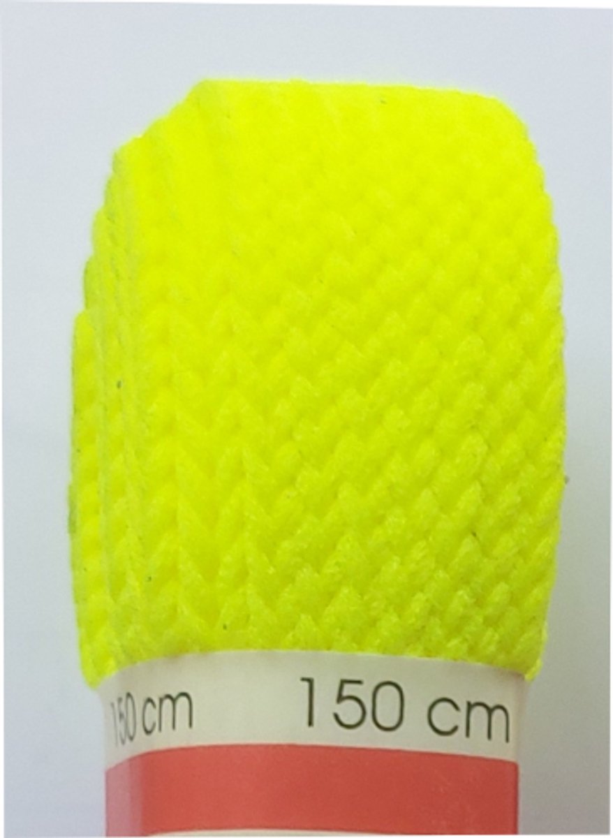 Ronilux Veter - Fluoriserend Geel - Neon Geel - Plat - Extra Breed - Lengte 150 cm - Breedte 19 mm - Schoenveter