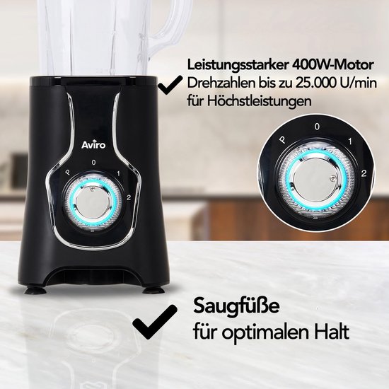 Blender - Smoothie Maker - Keukenwerk - 14-delige Set - 1000ML Kan - Zwart van Blender — afbeelding 4