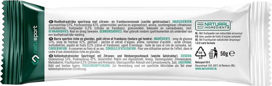 Natusport FUEL+ Chew Bar – Energiereep met 40 g Koolhydraten - 1:0,8 Glucose-Fructose - Lemon Raspberry - 12 stuks — afbeelding 5