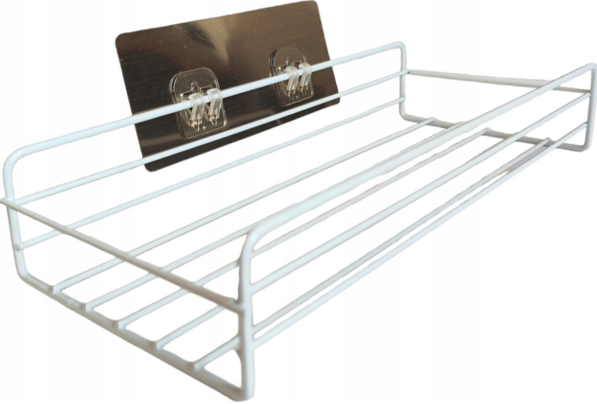 Witte Wandplank Badkamer - Douche Organizer - Metaal