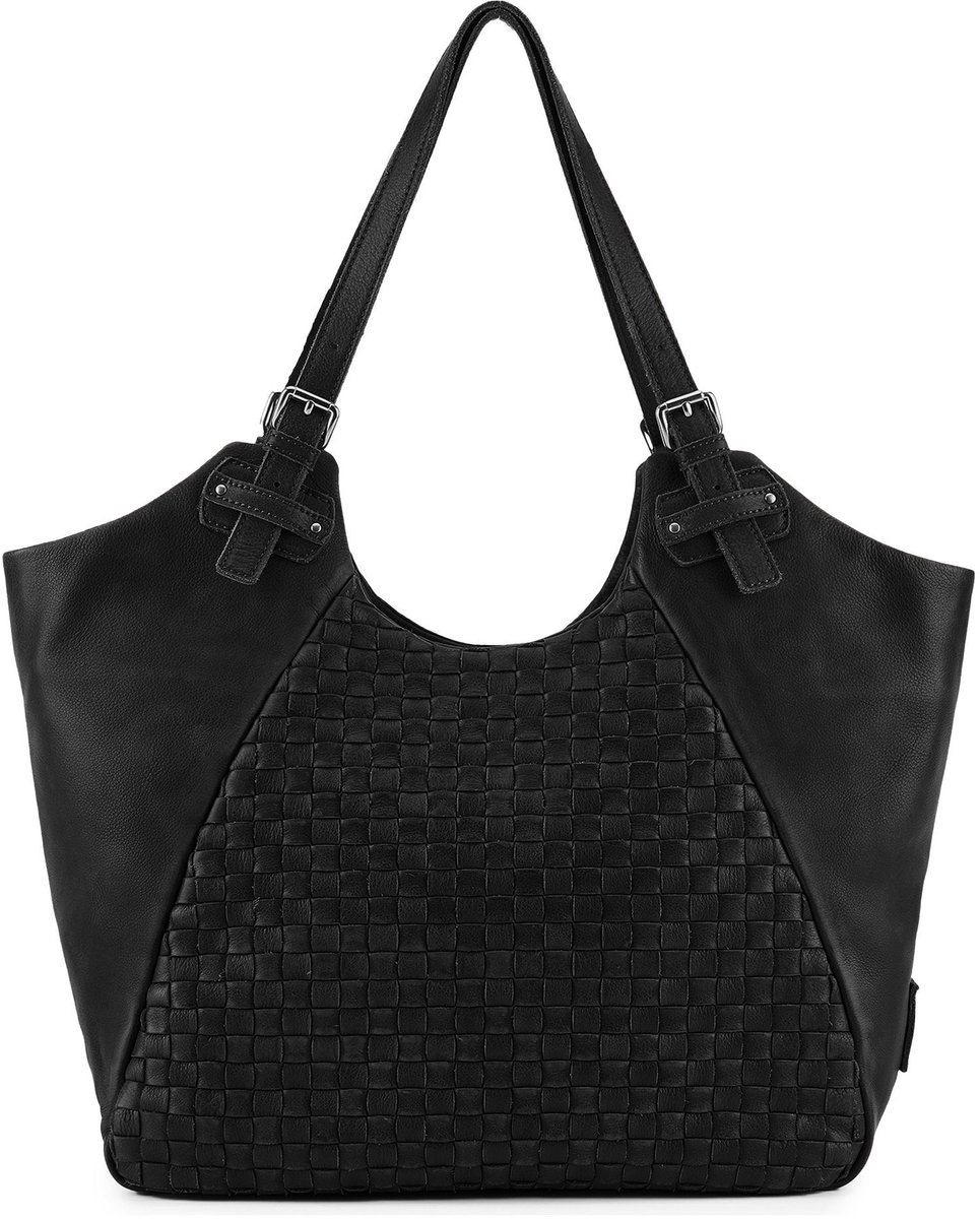 FREDsBRUDER Leren shopper Calm Weave Collection Shopper Black zwart