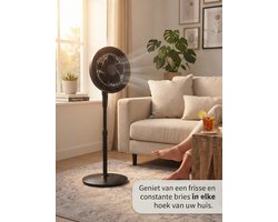Statiefventilator - Tafelventilator -25cm - 85W - 3 Snelheden - Oscillatiefunctie - Kantelbaar -…