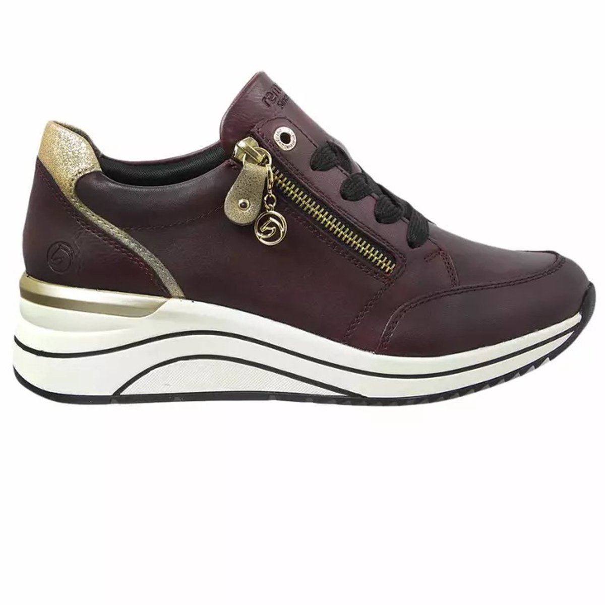 Remonte D0T03-35 Extra wijd rode sneaker rits veters met sleehak maat 40 uitneembare zool