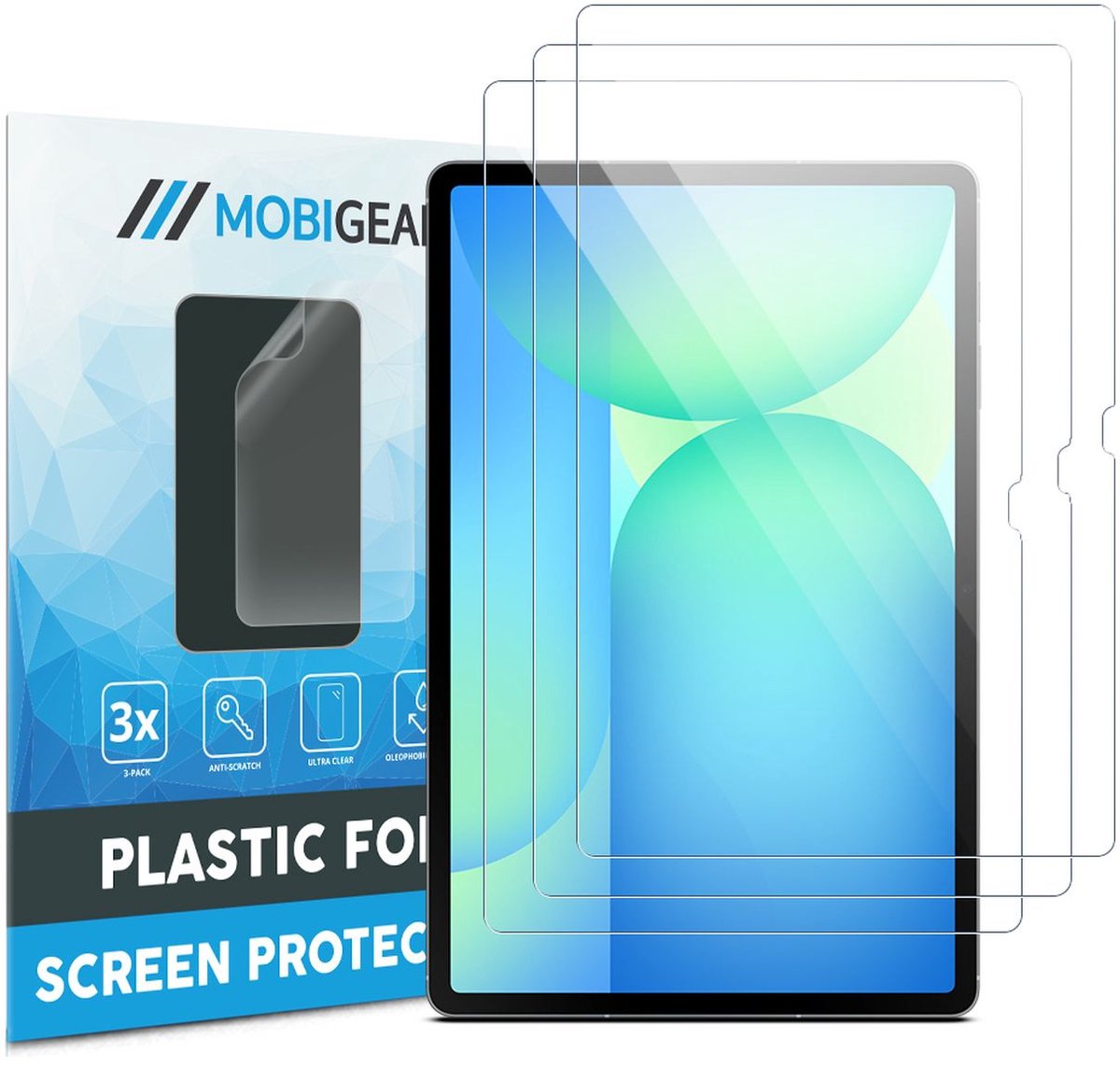 Mobigear Screenprotector geschikt voor Samsung Galaxy Tab S10 FE Plus | Mobigear Screenprotector Folie - Case Friendly (3-Pack)