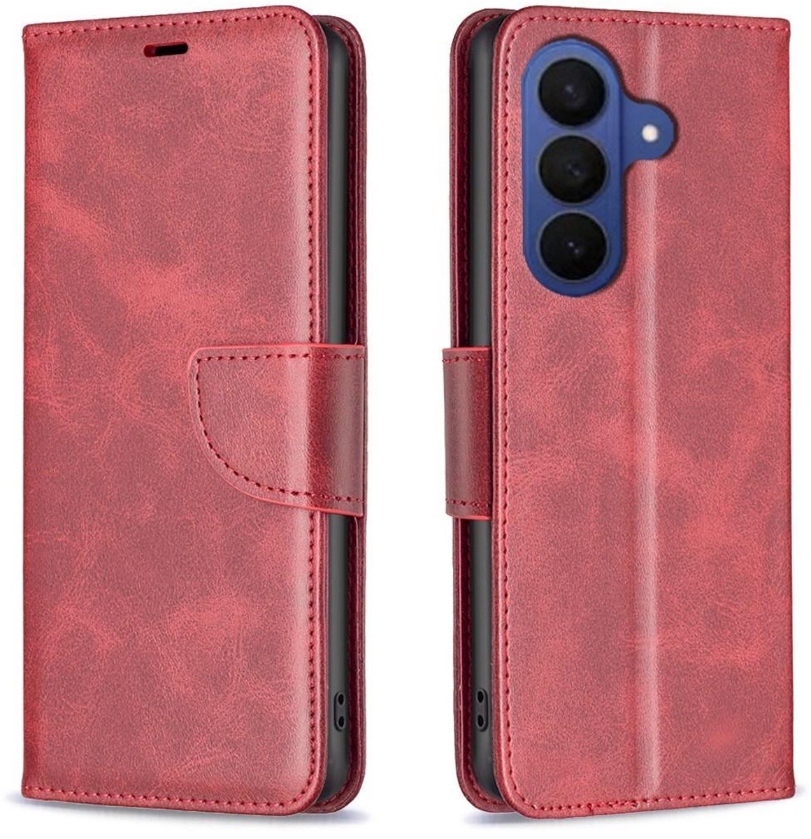 Mobigear Telefoonhoesje geschikt voor Samsung Galaxy S26 FE Hoesje | Mobigear Excellent Bookcase Portemonnee | Pasjeshouder voor 3 Pasjes | Telefoonhoesje voor Pinpas / OV Kaart / Rijbewijs - Rood