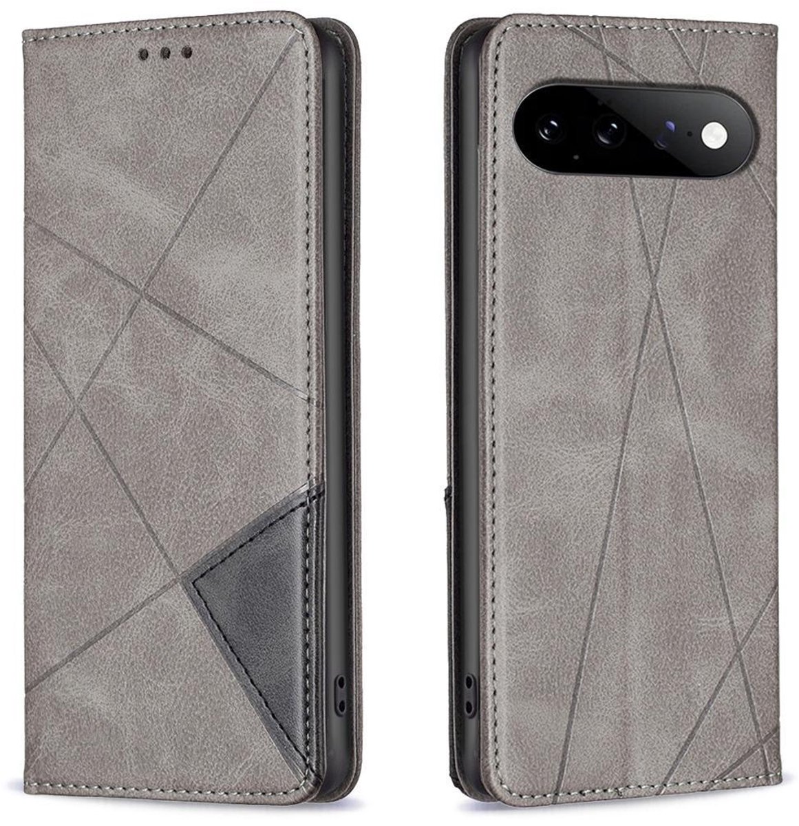 Mobigear Telefoonhoesje geschikt voor Google Pixel 11 Hoesje | Mobigear Rhombus Slim Bookcase | Pasjeshouder voor 2 Pasjes | Telefoonhoesje voor Pinpas / OV Kaart / Rijbewijs - Grijs