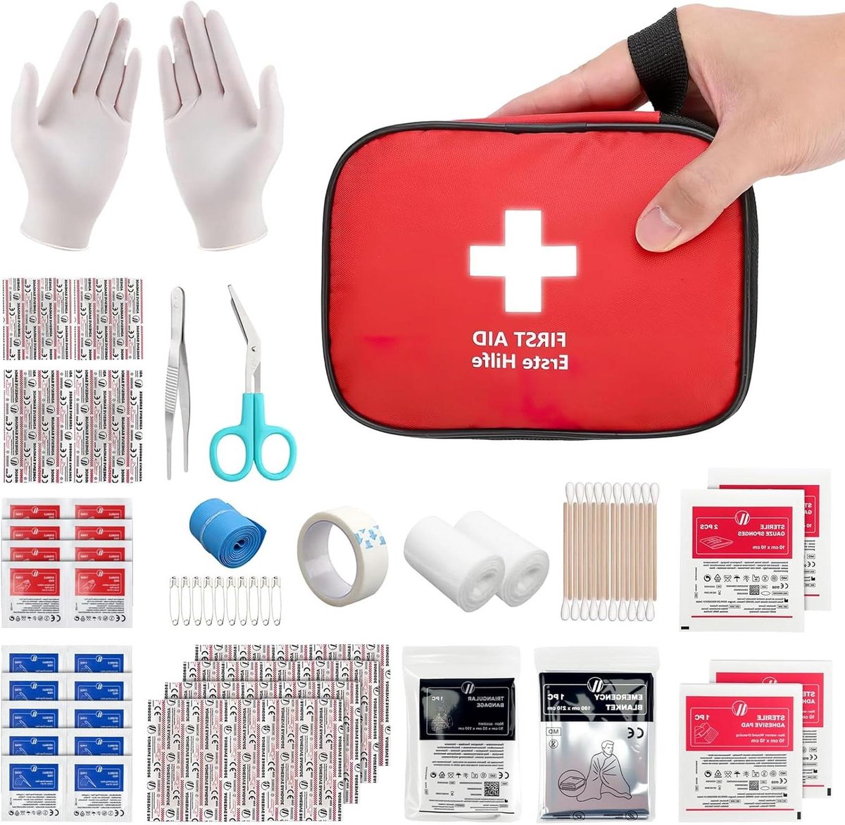 Mini EHBO Kit - Kleine Noodset - Voorbereid op Ongelukken - 90 CE-Conforme Stuks