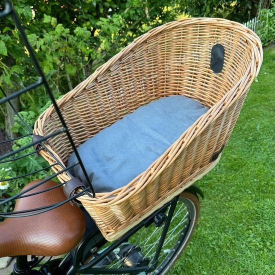 Fietsmand Hond - Hondenmand Fiets - Veilig Fietsen - Met Draadkap - 47x29x34cm - Bruin — afbeelding 2