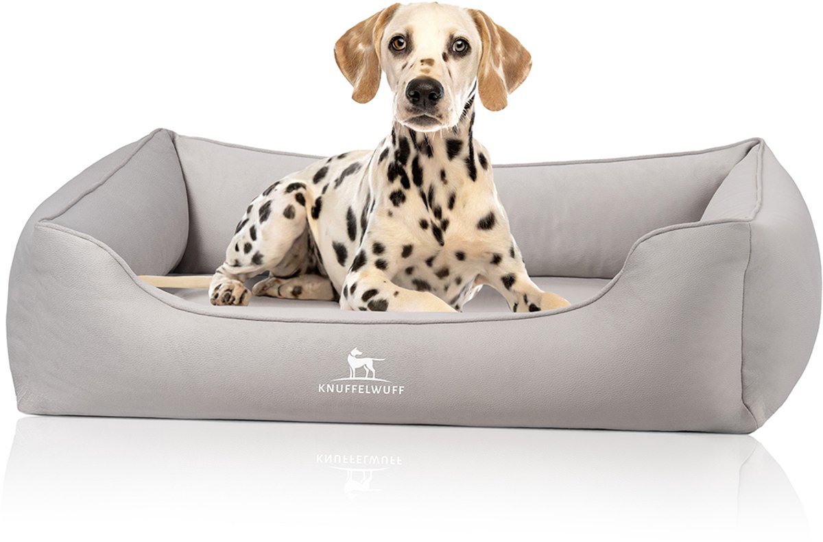 Knuffelwuff Oliver orthopedisch hondenbed van onderhoudsvriendelijke Easy Clean comfortstof XXXL Grijs