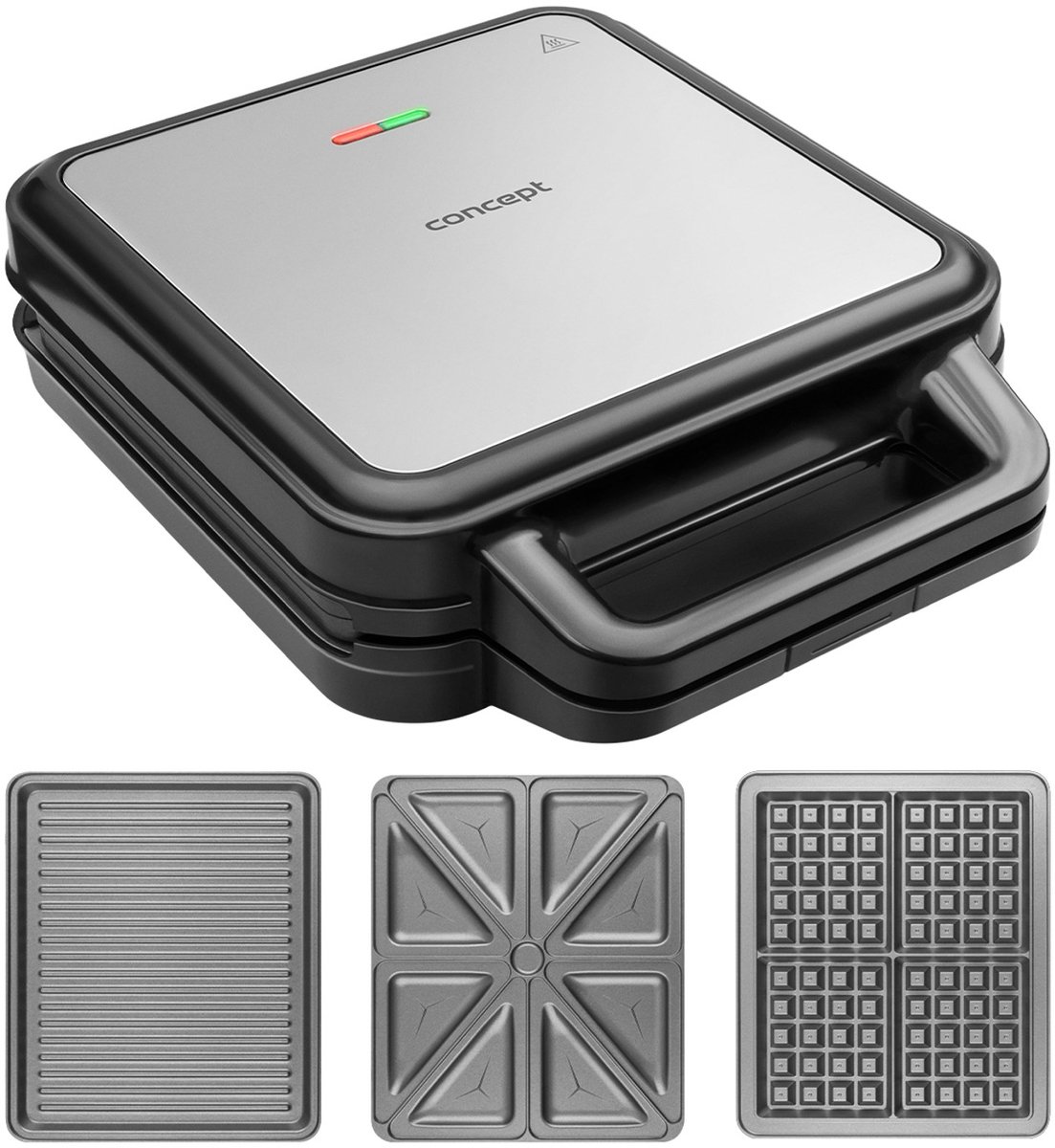 Concept - 3-in-1 tosti-apparaat 1200 W - antiaanbaklaag - SV3080