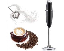 Melkschuimer Elektrisch - Koffie Roerder - Dranken Maken - Krachtige Motor - 10.000 RPM - Zwart