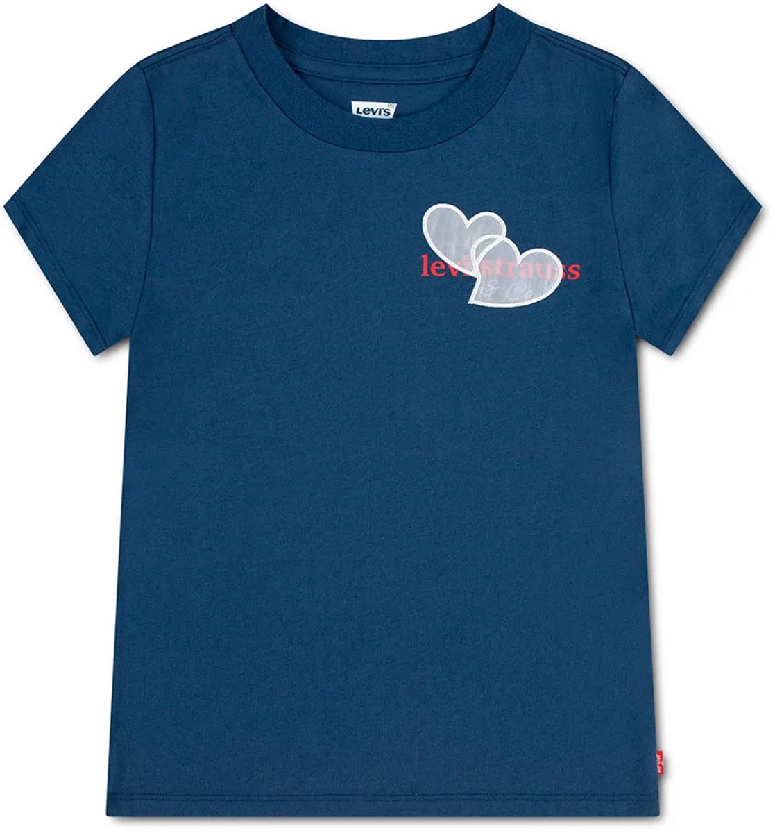 Levi´s ® Kids Hearts Oversized T-shirt Met Korte Mouwen Blauw 14 Years Meisje