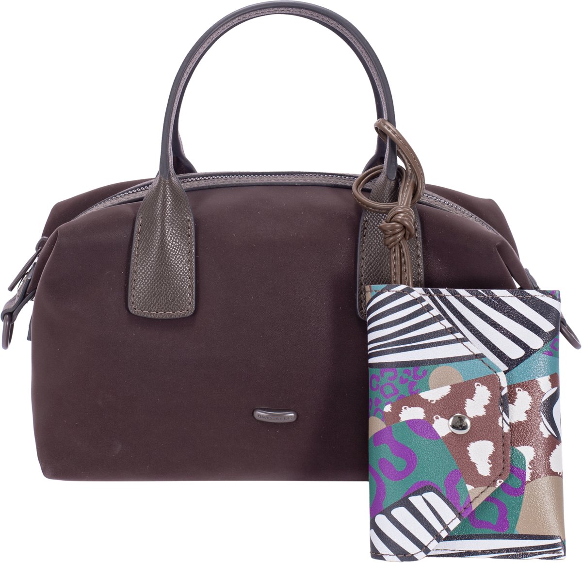 David Jones nylon handtas Saartje - Dames - Koffie