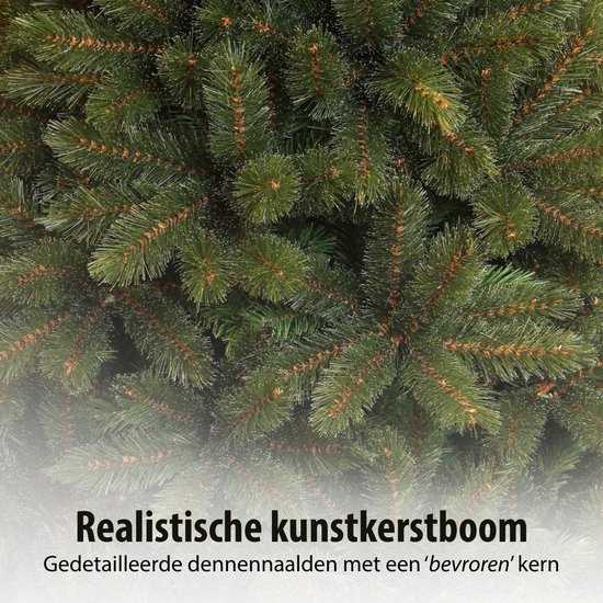 Gedetailleerde close-up van realistische groene dennennaalden met bruine kernen.