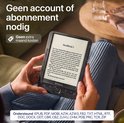 Handen houden zwarte Relore e-reader vast, met tekst 'Geen account of abonnement nodig'.