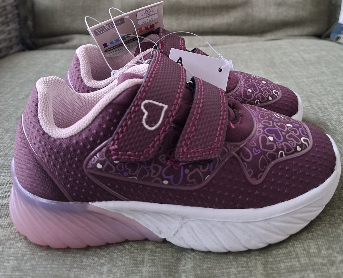 Lupilu Meisjes schoenen met lichtjes / Knipperschoenen / Donkerpaars Bordeaux /Klittenbandsluiting /Maat 29