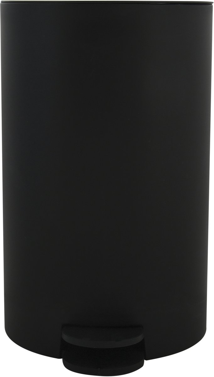 MSV kleine badkamer/toilet pedaalemmer - zwart - 3L - 15 x 27 cm