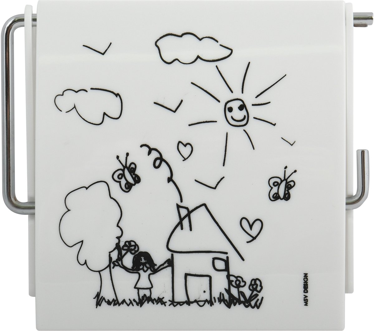 MSV Toiletrolhouder Wit – Wandmontage WC Papierhouder – Toiletpapierhouder 13 x 15 x 11,5 cm