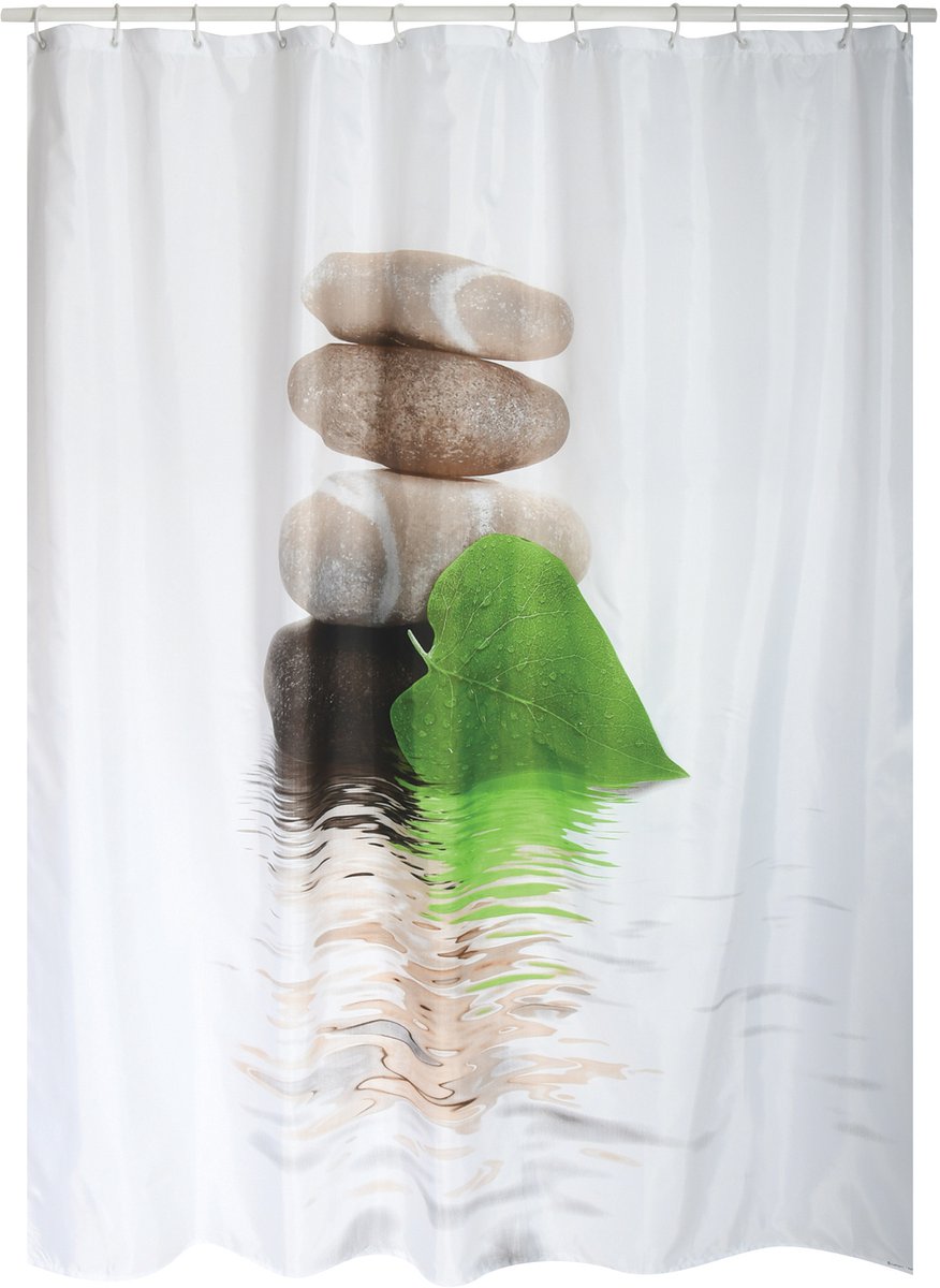 MSV Lingga Douchegordijn 180x200 cm - Polyester Douchegordijn voor Badkamer - Decoratief Badkamer Douchegordijn