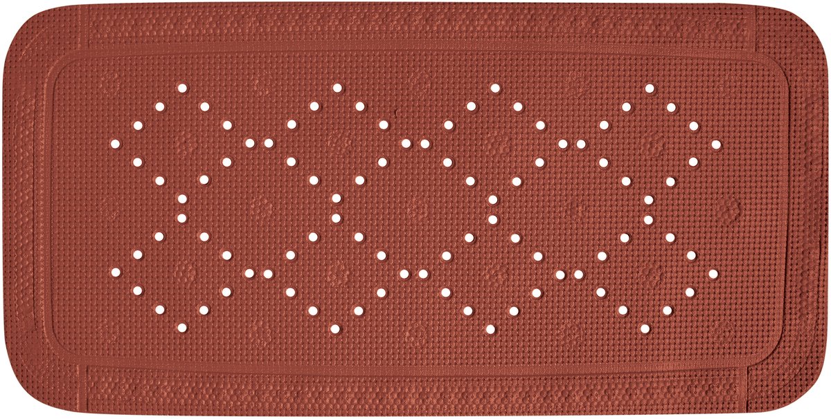 Spirella Alaska Badkuip Inlegmat Antislip – Badmat PVC met Antislip Oppervlak – Terracotta – 71 x 36 cm