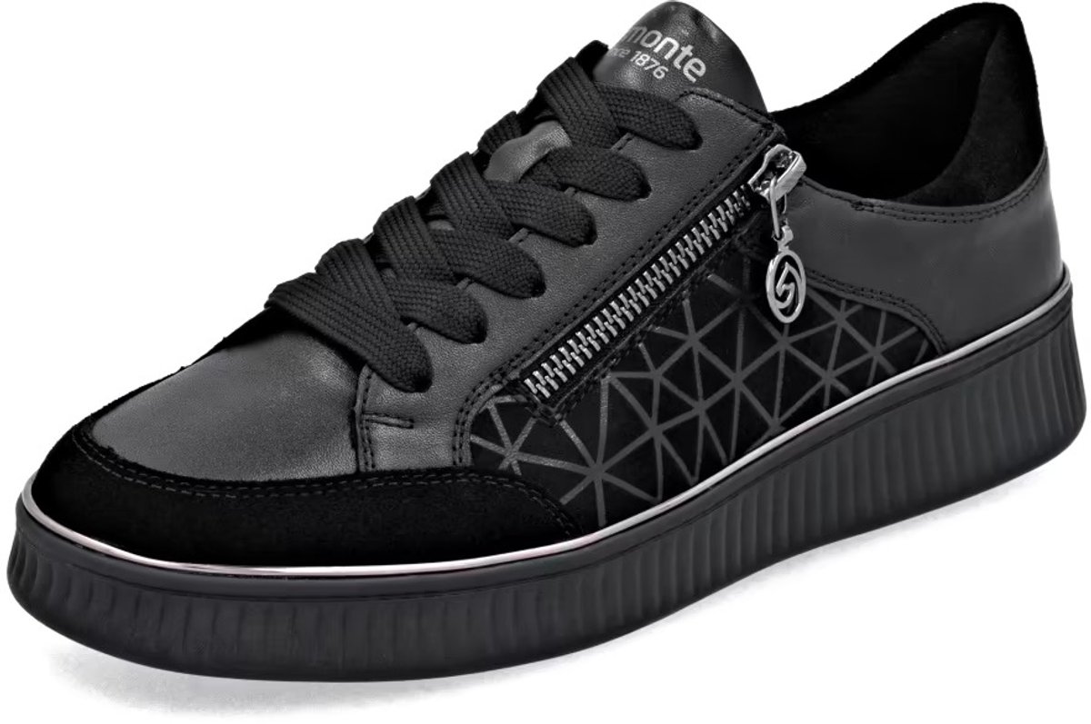 Remonte D2E04-00 zwarte sneaker rits veter uitneembare zool maat 36