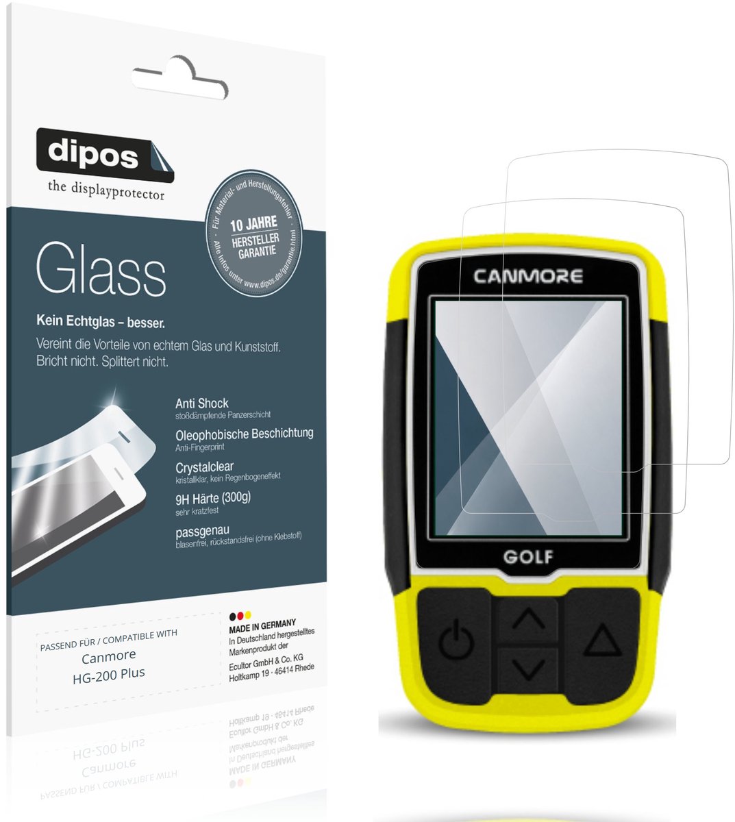 dipos – 2x Pantserfolie geschikt voor Canmore HG-200 Plus | 9H Screenprotector
