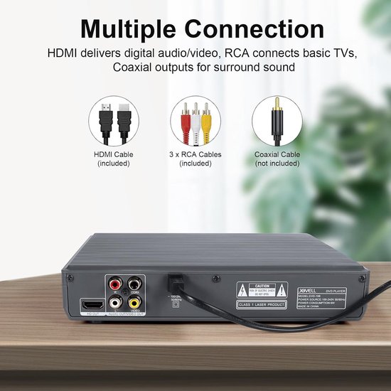 Dvd Speler - Mediabox - Films Kijken - Regiovrij Afspelen - 1080p Upscaling - Elegant Grijs — afbeelding 3
