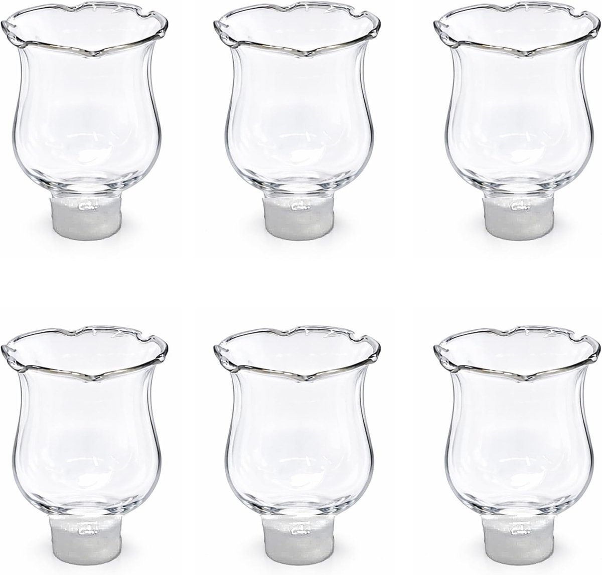 SnelShoppen - Heldere Glazen Teelicht Houder met Steun 6-Pack, Tulpen Votief voor Kaarsenstandaard, Interieur Kaarsen Sconces, Glazen Vervangonderdele
