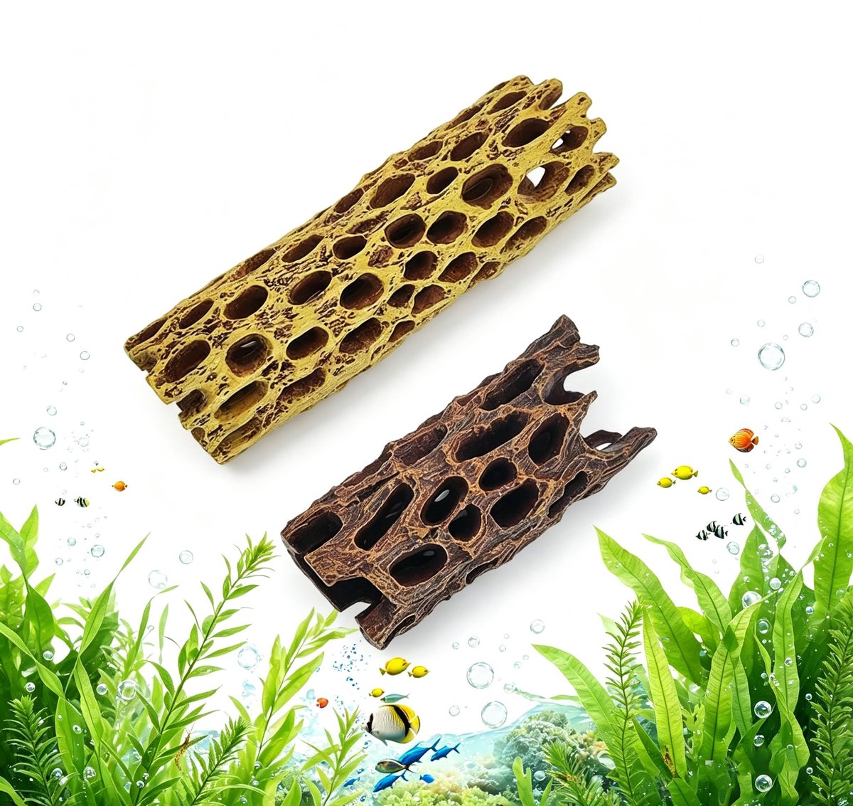 2 stuks garnalen verbergen gladde en delicate aquariumgrot gladde en delicate visgrot voor garnalen habitats, aquariums en aquaria