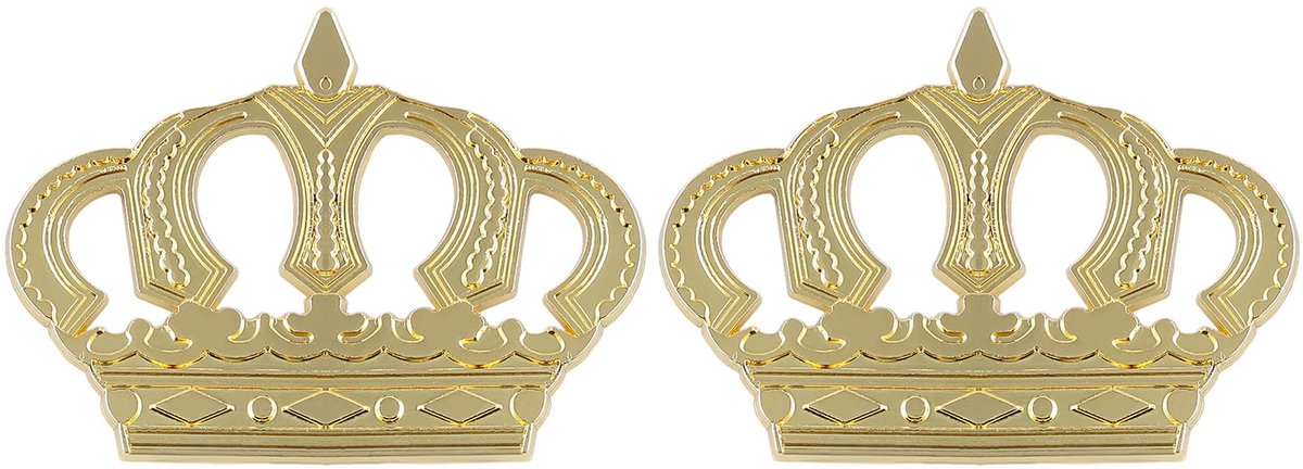 2 stuks kroon emblemen auto auto chroom kroon emblemen auto badges stickers decor (groot goud)