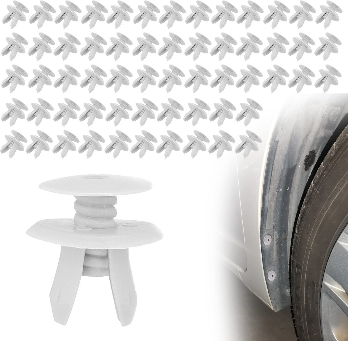 Bevestigingsclips voor T4 T5, kunststof clips deurbekleding houder, grijs, past in een gat van 9 mm