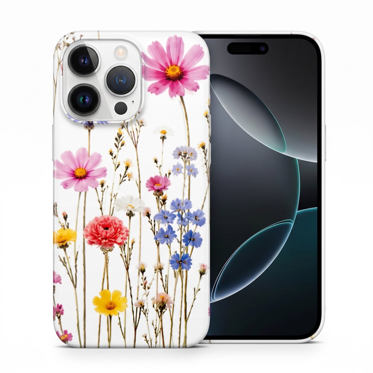 Hoesje geschikt voor iPhone 16 Pro – Wild Bloemen – Exclusief Design – Polycarbonaat – Floral