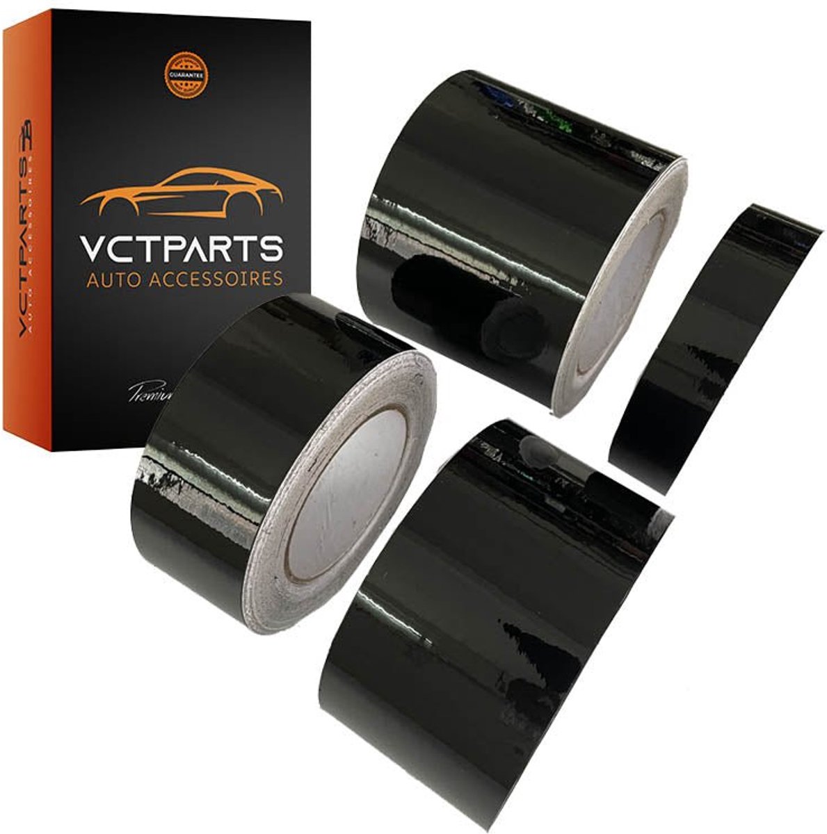 VCTparts® Glans Zwarte Dechrome Wrap Tape – Zelfklevend Vinyl voor Auto 3/5/7/10cm 3M – Chroom Verwijder Strip voor Raambekleding Pijler Daklijst Interieur