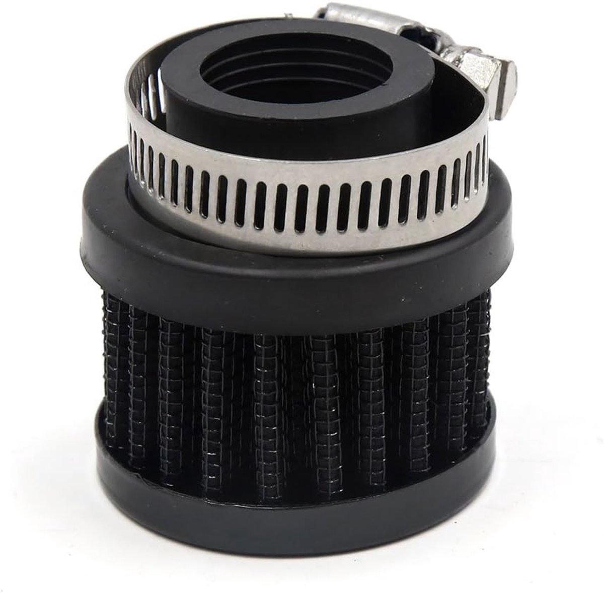 sourcing map Zwarte 25 mm inlaat Dmr. Auto voertuig luchtfilter reiniger verstelbare klem DE