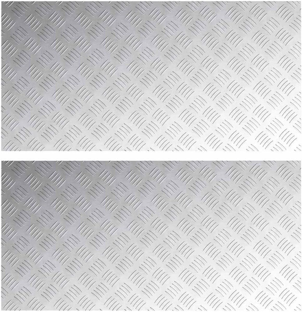 Trap Treed Rechthoekig 2 Stuks Zilver 100x50 Cm Aluminium | Checkerplate Ontwerp, Antislip, Duurzaam, Binnen En Buiten, Eenvoudig Onderhoud