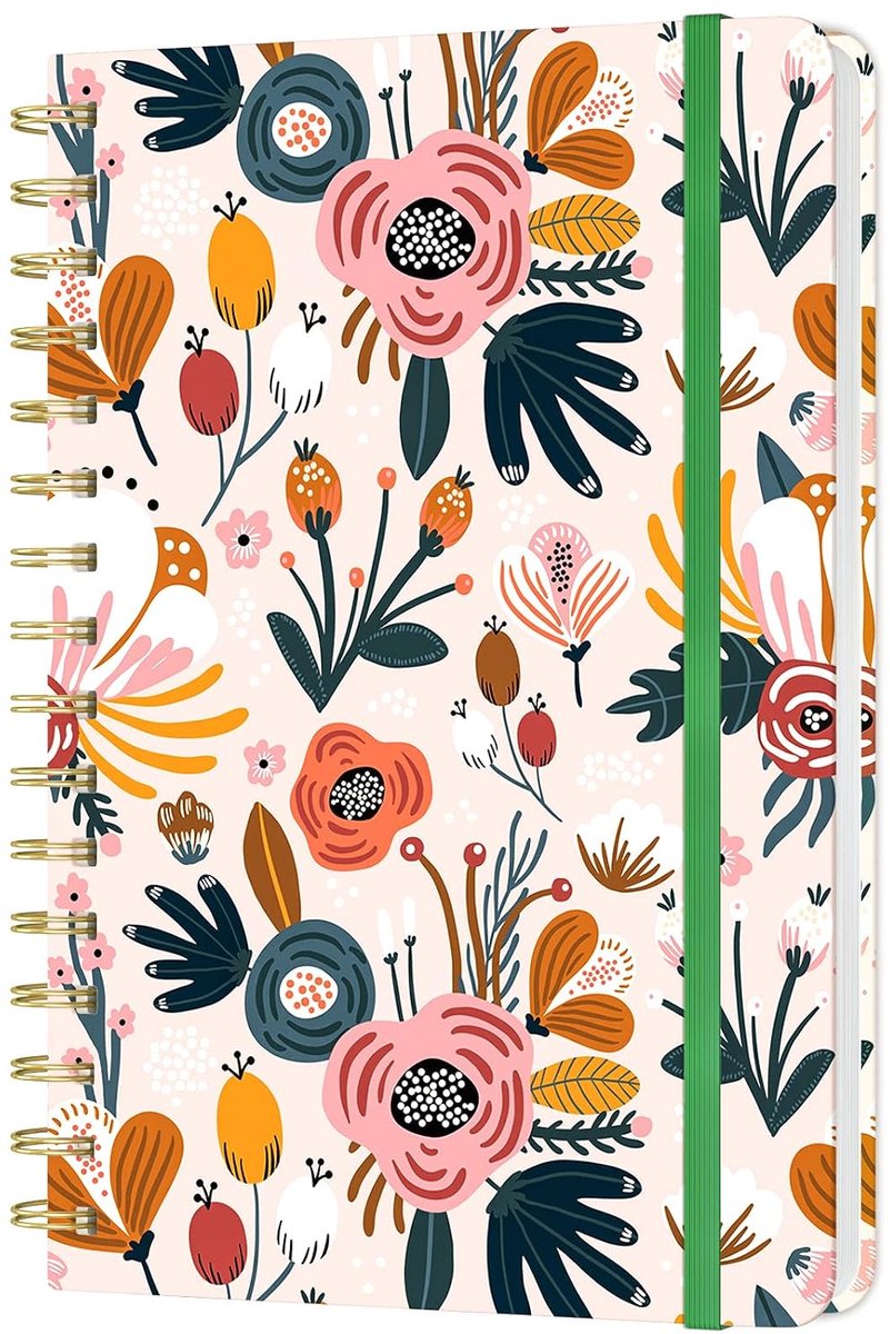 Journal Notebook, Hardcover Gevoerd Dagboek voor Vrouwen, 8,4 x 6 inch, 160 pagina's dik papier, schattig esthetisch bloemen college gelijnde notitieboeken voor werk, schrijven,