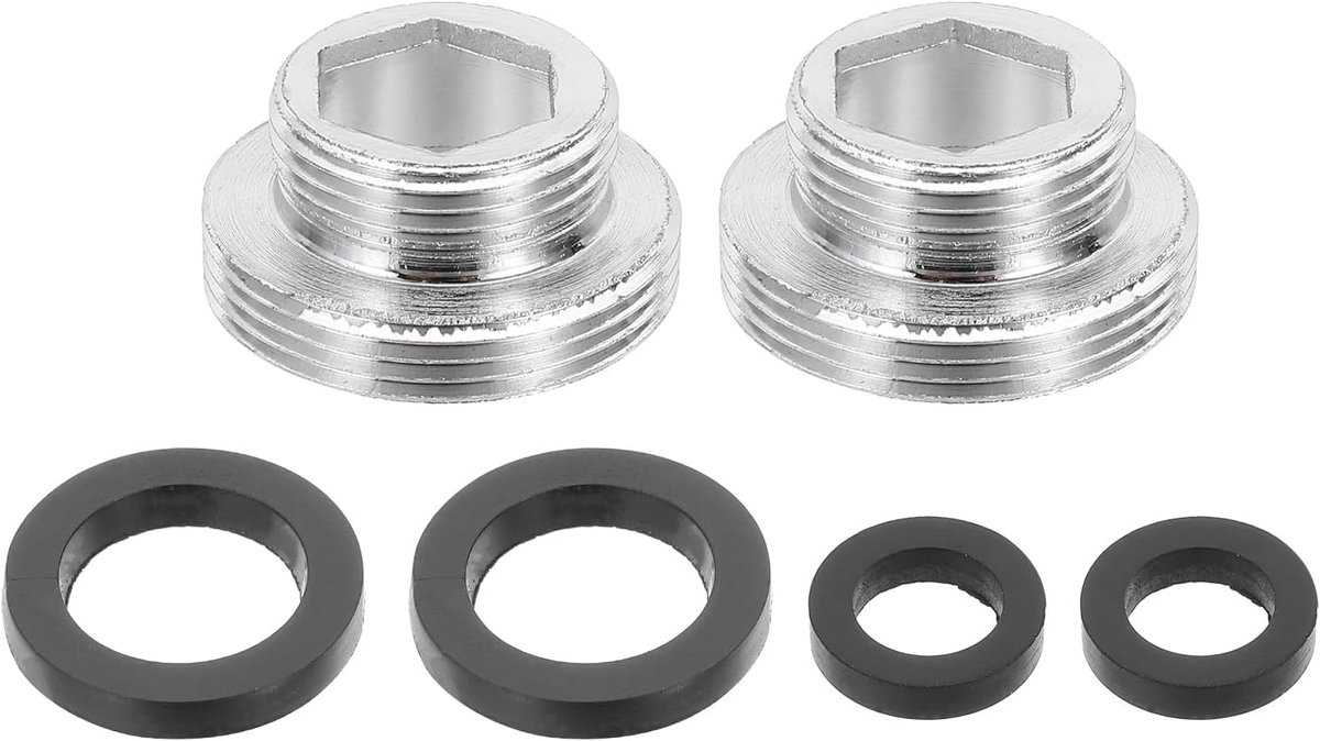 2-delige adapter voor kraanaerator, M16 mannelijk naar M22 mannelijk met pakking, lengte 10mm