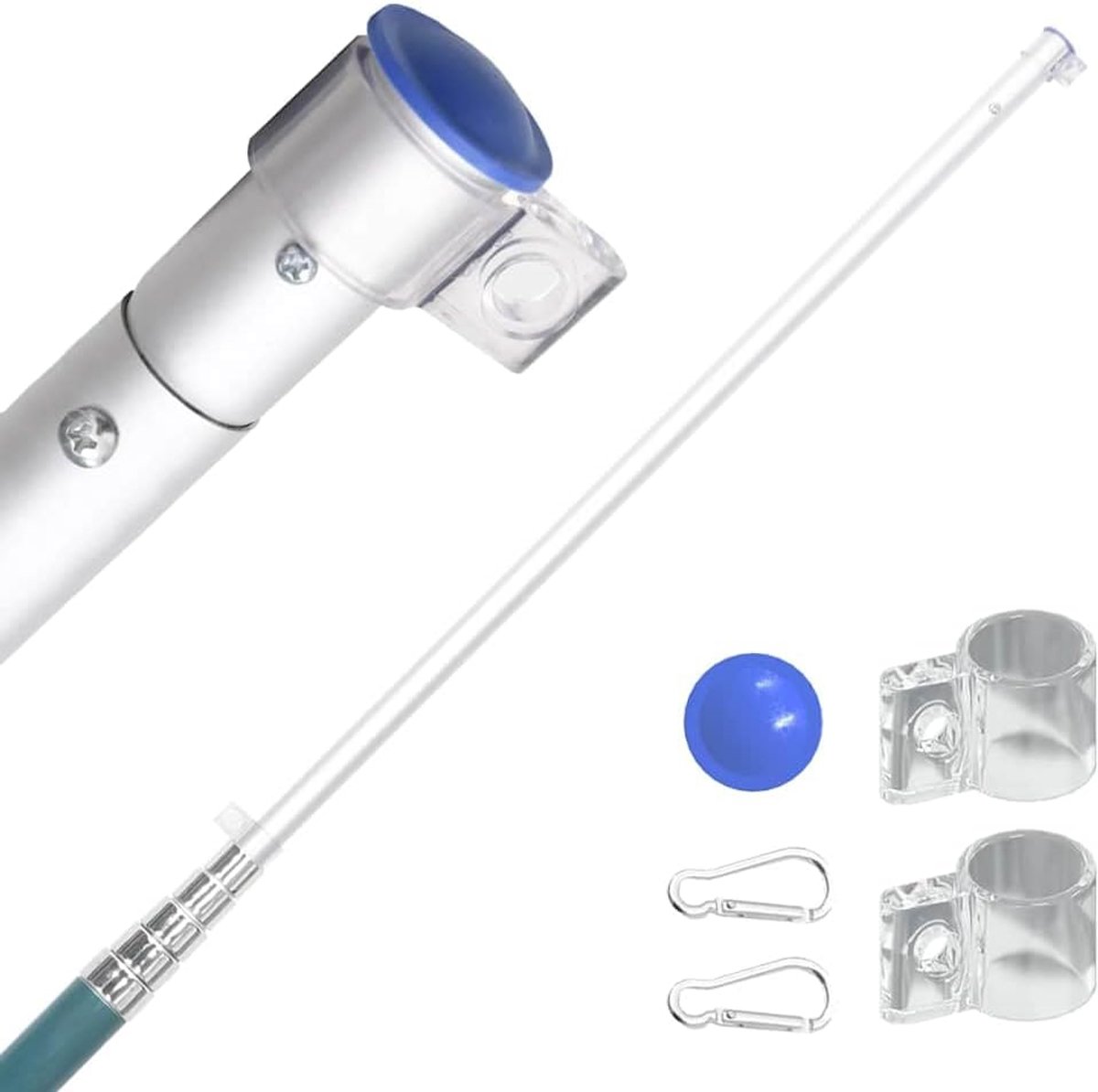 Vlaggenmast 5,5 M Aluminium | Polyester vlag met messing ogen, verstevigde randen, telescopisch aluminium, grondkoker voor stabiliteit