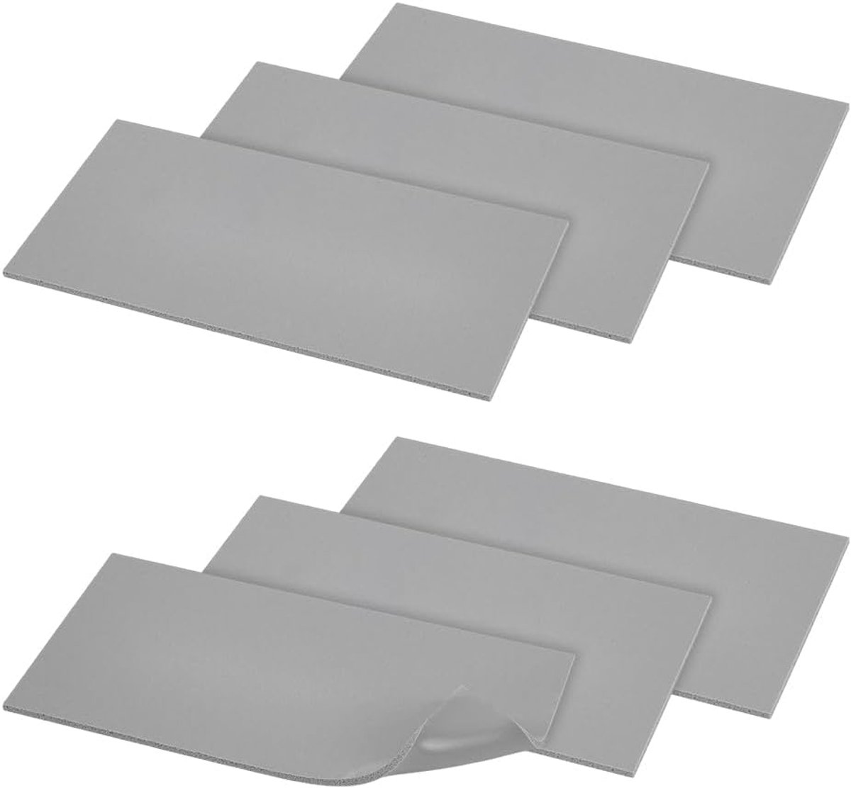 6 stuks siliconen warmtepersmat, 200 x 100 x 3,5 mm siliconen warmtepers cover pad schuimpers mat accessoires dubbelzijdig gebruik voor vinyl HTV-strijken isolatieoverdracht knutselen, grijs