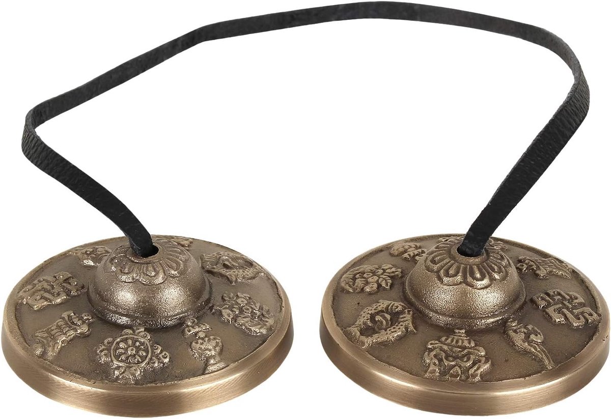 'Zap Impex Tingsha Tibetaanse stijl Meditatie Bell 2.1 8 Lucky Symbolen reliëf
