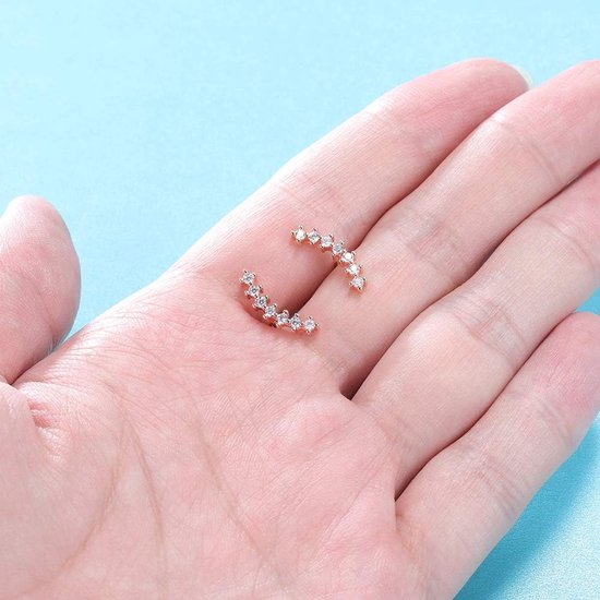 Seven Stud CZ Stud Oorbellen 316L Rvs Oor Helix Conch Kraakbeen Piercing, Roestvrij staal Zirkonia — afbeelding 2