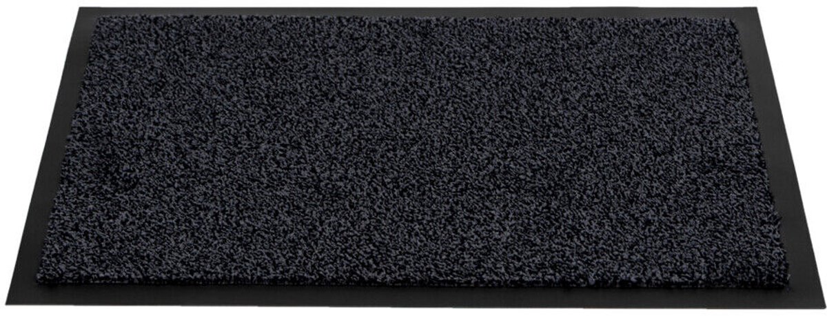 Droogloopmat Antraciet- Wasbare Deurmat Binnen - 50 x 80 cm - Antislip - Katoen & Polyester