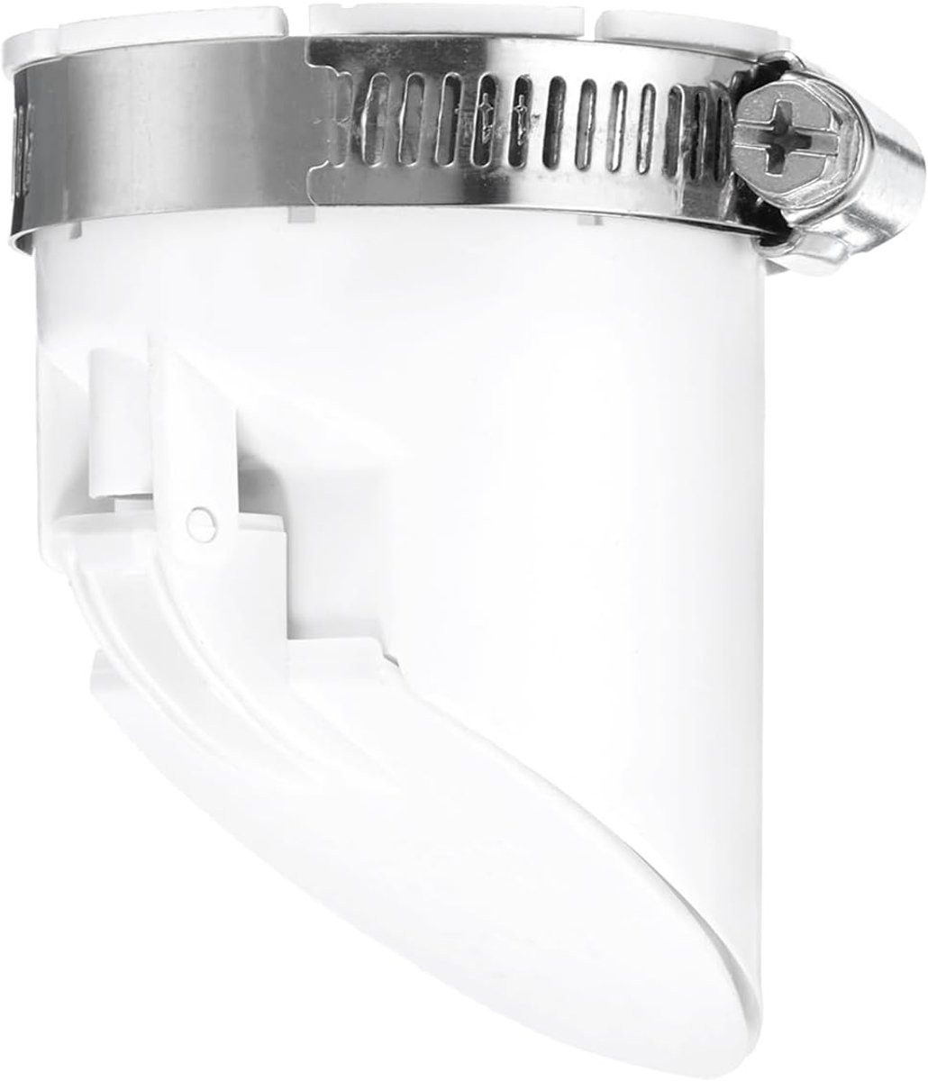 Terugslagklep van pvc, geurremmende kern voor horizontale buis 50 mm buitendiameter in tanks, wit