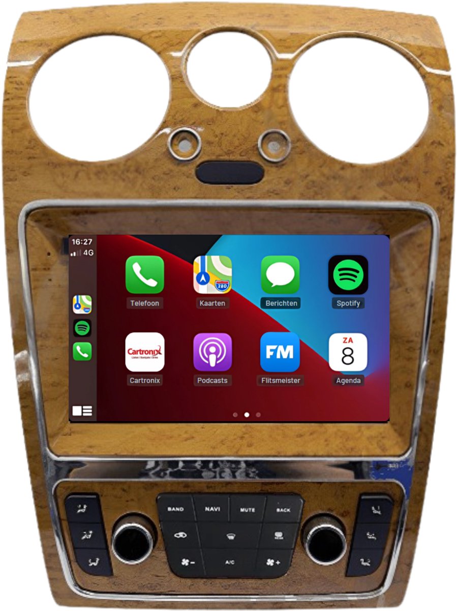 CarPlay autoradio geschikt voor Bentley Flying Spur | Beige | 2005 t/m 2011 | Cartronix CTX-991601-FSBG | 2005 2006 2007 2008 2009 2010 2011 | 9 inch | Android 15 | Draadloos Apple CarPlay & Android Auto | 4GB + 64GB | Bluetooth & Wifi