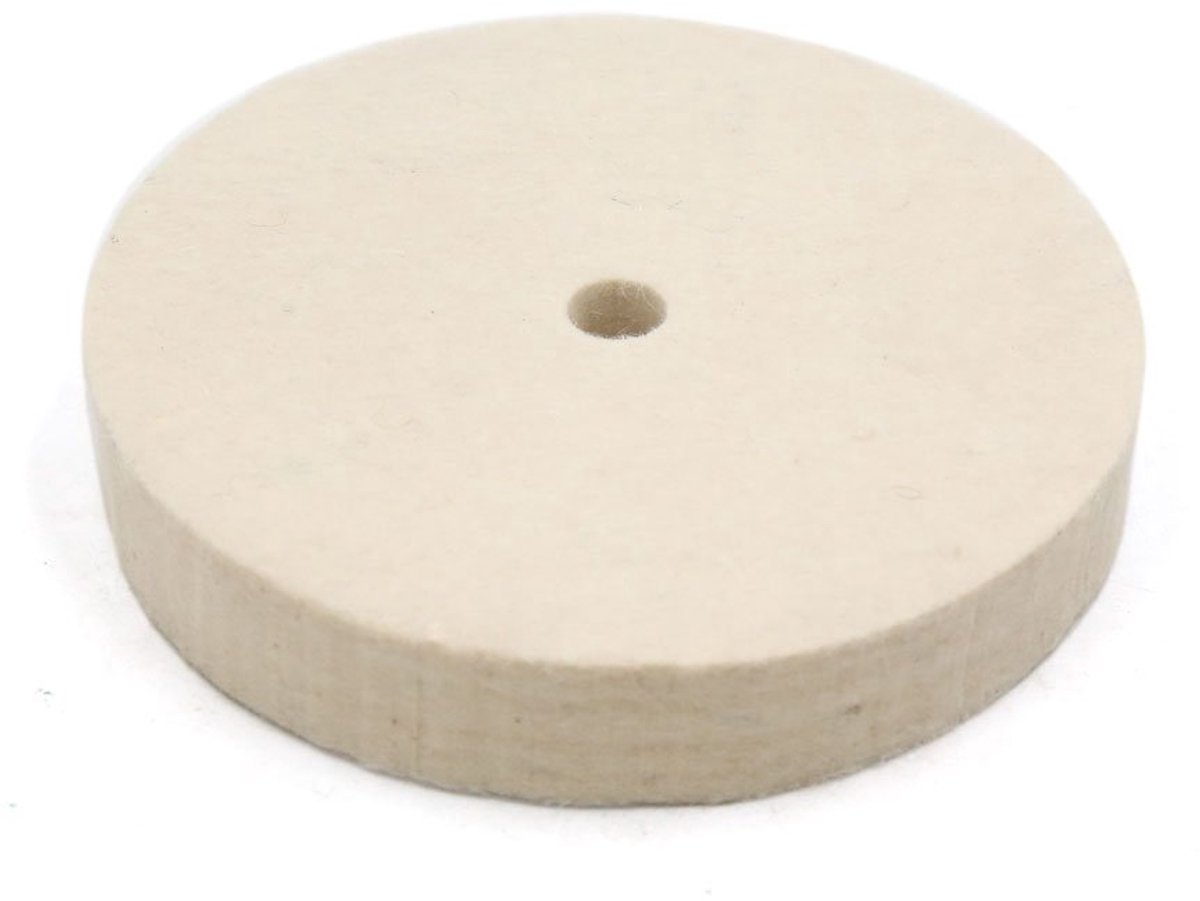 Map polijstschijf, 5 inch diameter, 20 mm, rond, vilt, om te polijsten, wit