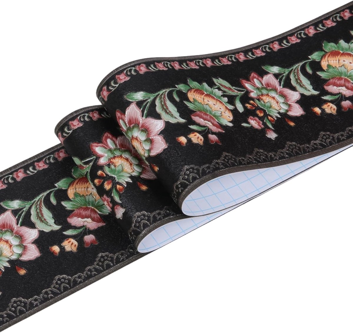 3D zelfklevende behangrand, afpellen en opplakken, wandrand voor plafond, badkamer, woonkamer, 10 cm bij 5 meter (zwart)