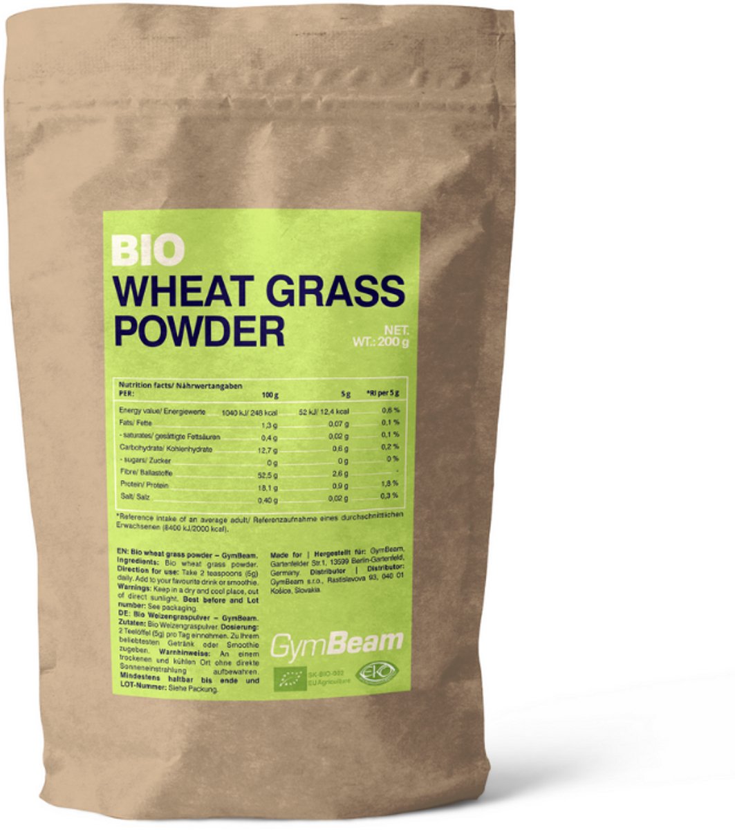GymBeam BIO Tarwegras Poeder 200 g