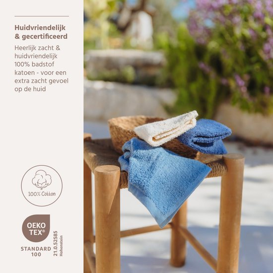 Meyco Baby Monddoekjes - 6 stuks - 30x30 cm - Natural / Jeans Blue / Indigo van Meyco Baby — afbeelding 2