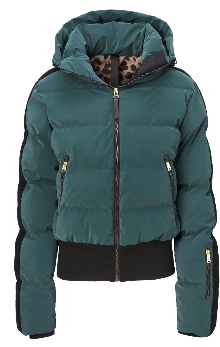 PK International - Secret - Winterjas - Bomber - Waterdicht - Winddicht - Afneembare capuchon - Sea Moss - Groen/Blauw - XXL/44